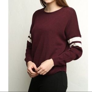 Brandy Melville maroon burgundy sweater white xs